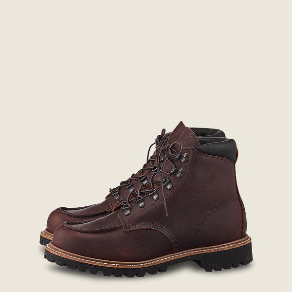 Mens Red Wing Sawmill - 6-inch Oil-slick Leather Steel Toe - Heritage Boots Dark Brown - COZ273106